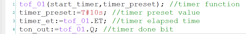 Structured Text OFF delay timer(TOF) in Micro 800